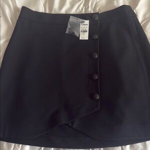 Elegant Black Buttoned Skirt